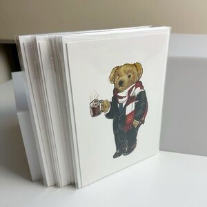 Set of 11 Polo Ralph Lauren Bear with Hot Cocoa Blank Cards